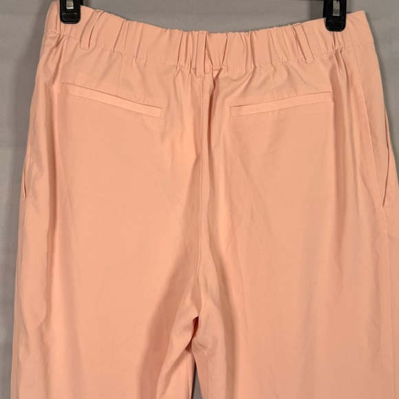 HM Women's Peach Zip Belt Loops Ankle Slacks Pants 12 33x24.5" Cropped Cuff NWT - Picture 7 of 9
